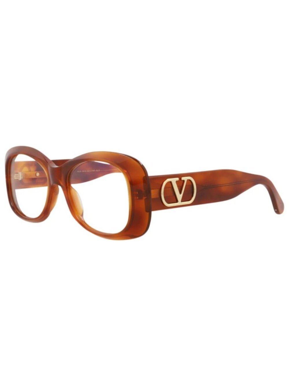 New Valentino Women's Eyeglasses Round Oval Acetate Frame Havana Havana